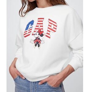 GAP Women's White Minnie Mouse Sweatshirt Size XL